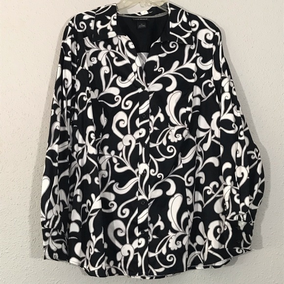 Lane Bryant Cotton Blend Button Down Shirt - Picture 1 of 5